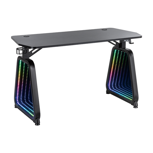 RGB Lighting Infinity Glass Legs Gaming Desk | 120x60x75 cm | GMD12-1D